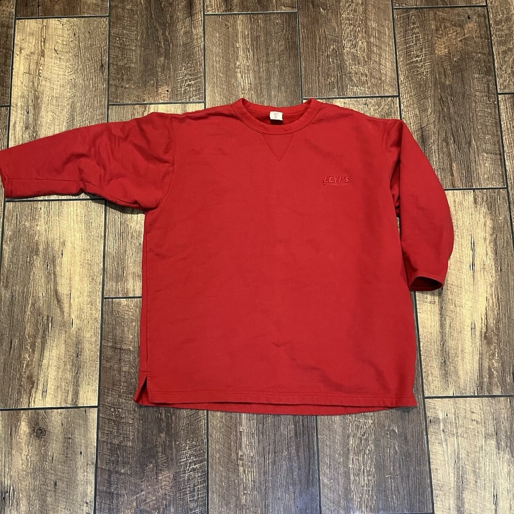 90's Levi's Vtg Crewneck Pullover Sweatshirt Red Women's Logo, Size M